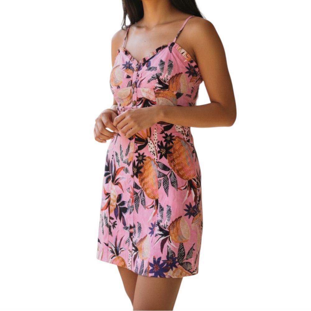 FARM Rio Pink Pineapple Mini Dress